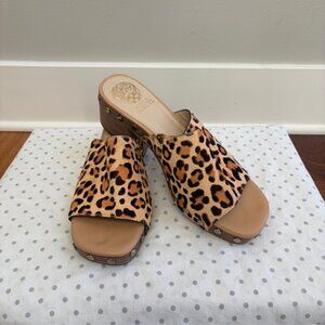 Vince Camuto Haniya studded mule in leopard print calf hair